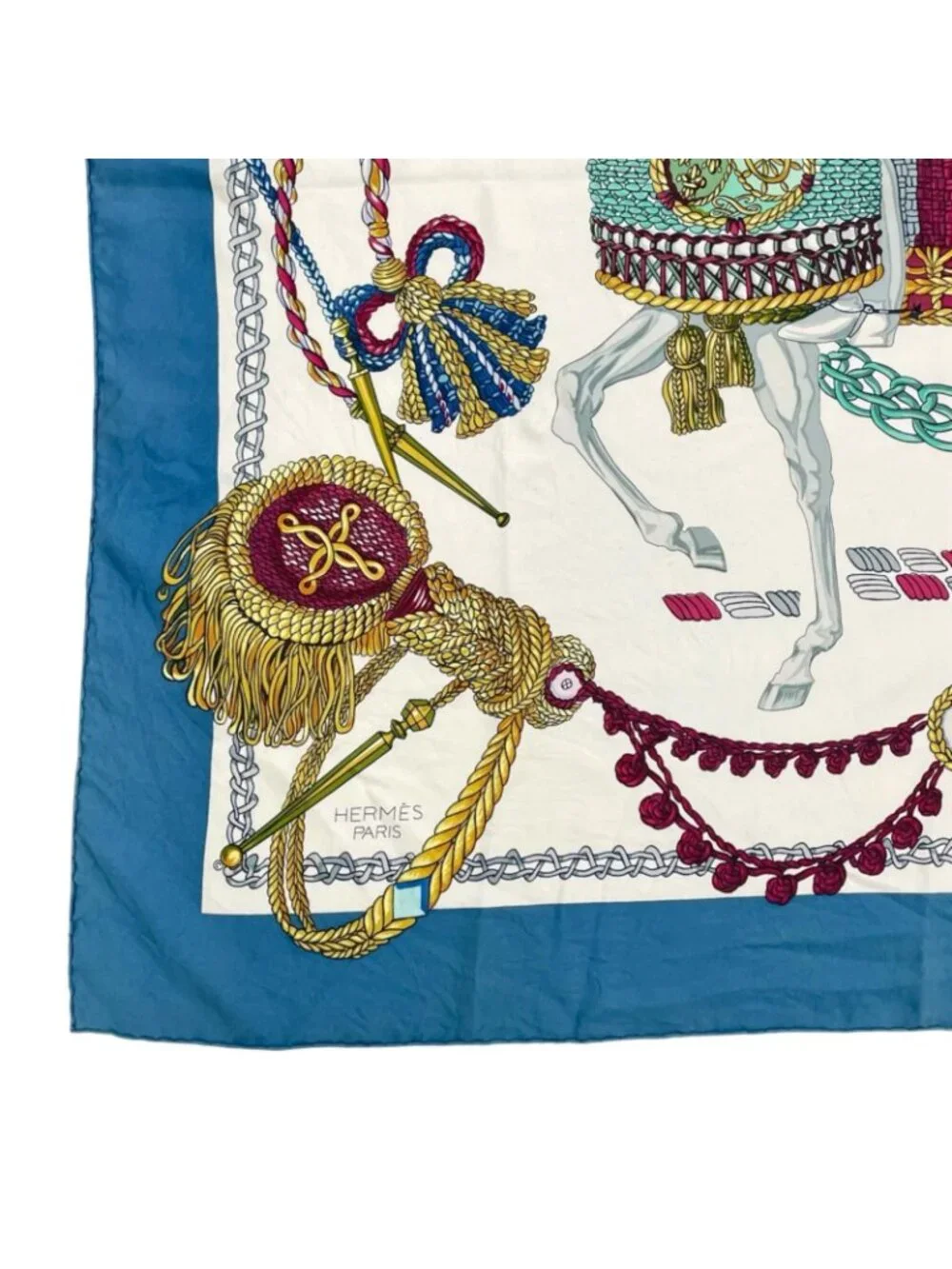 Hermes Carre 90 le Timbalier Timpani Player Scarf Silk Multicolor